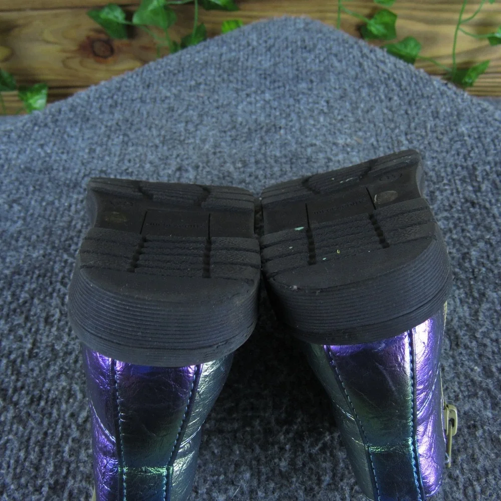 There Abouts Lil Reese Kids Iridescent Metallic Combat Boots 8‎ Lace Zip